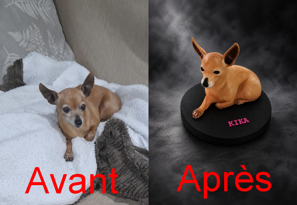 Figurine de chien à partir d'une photo