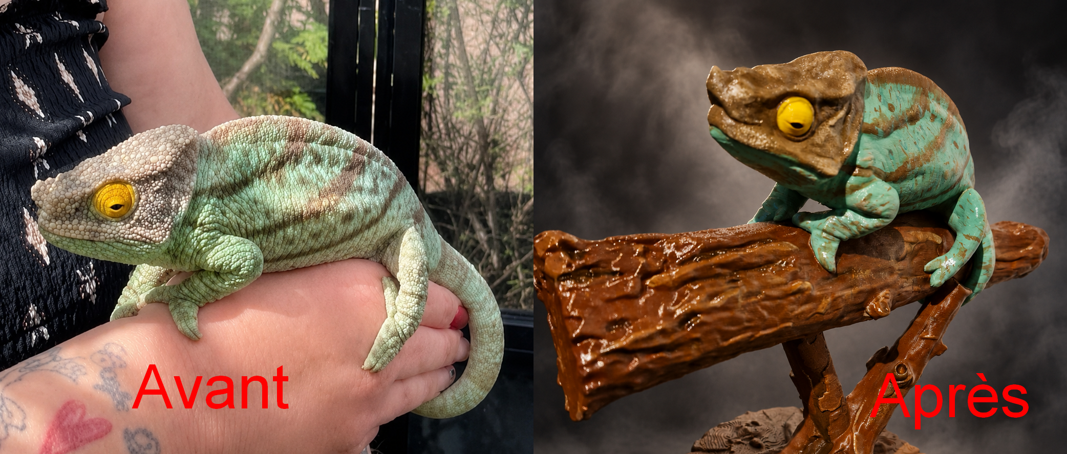Caméléon – Reproduction personnalisée en 3D